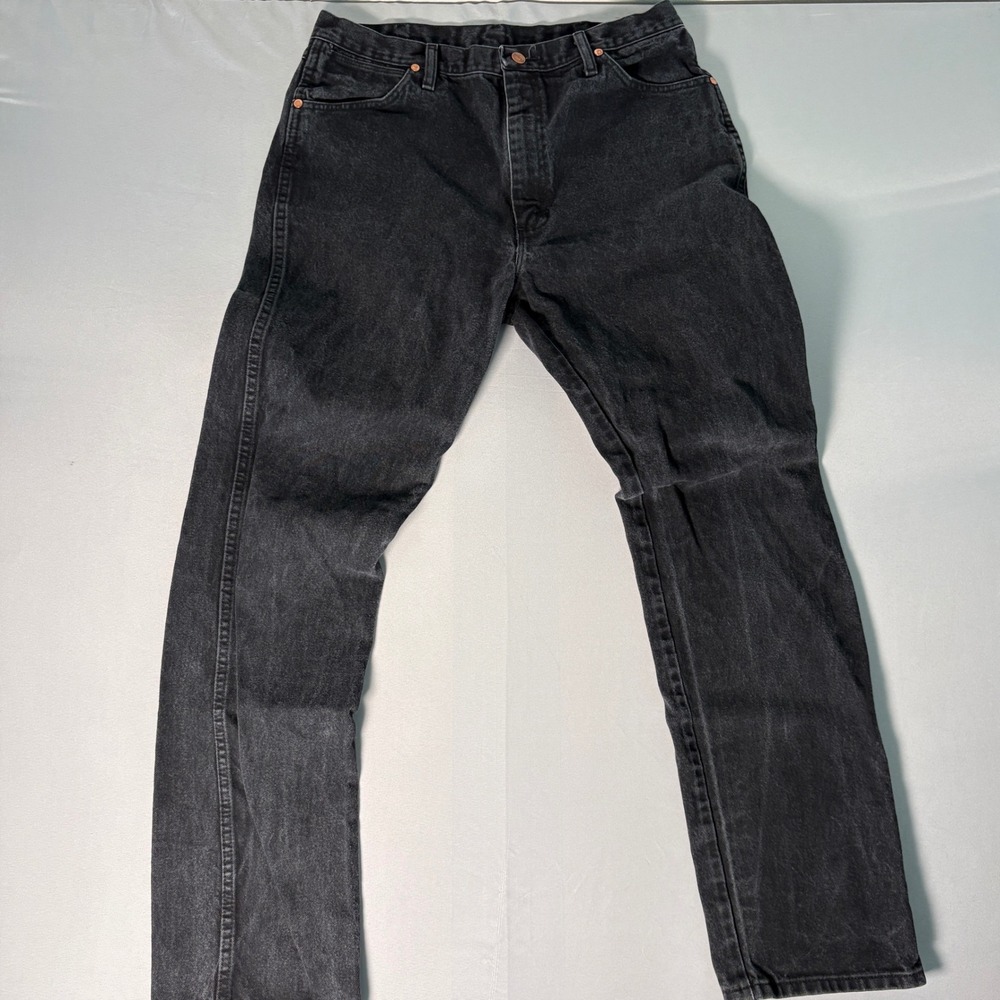 Wrangler Cowboy Cut Original Fit Jeans Black Mens 36x36 Straight Leg Denim